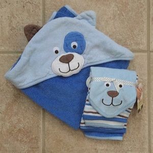 Carter's Dog Hooded Bath Towel and Washcloths